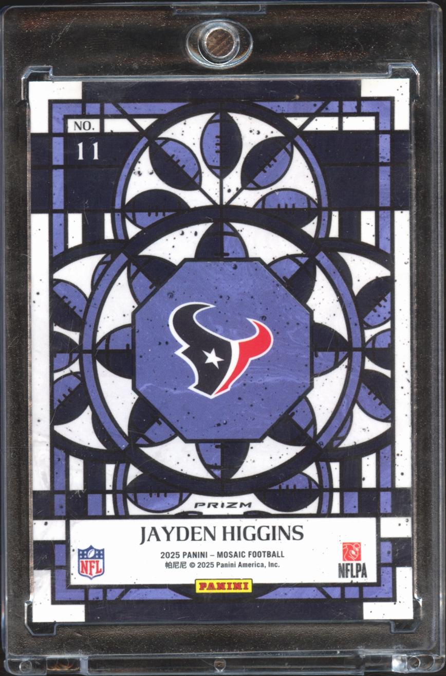 Jayden Higgins 2025 Mosaic Stained Glass SSP CASE HIT Rookie RC Houston Texans