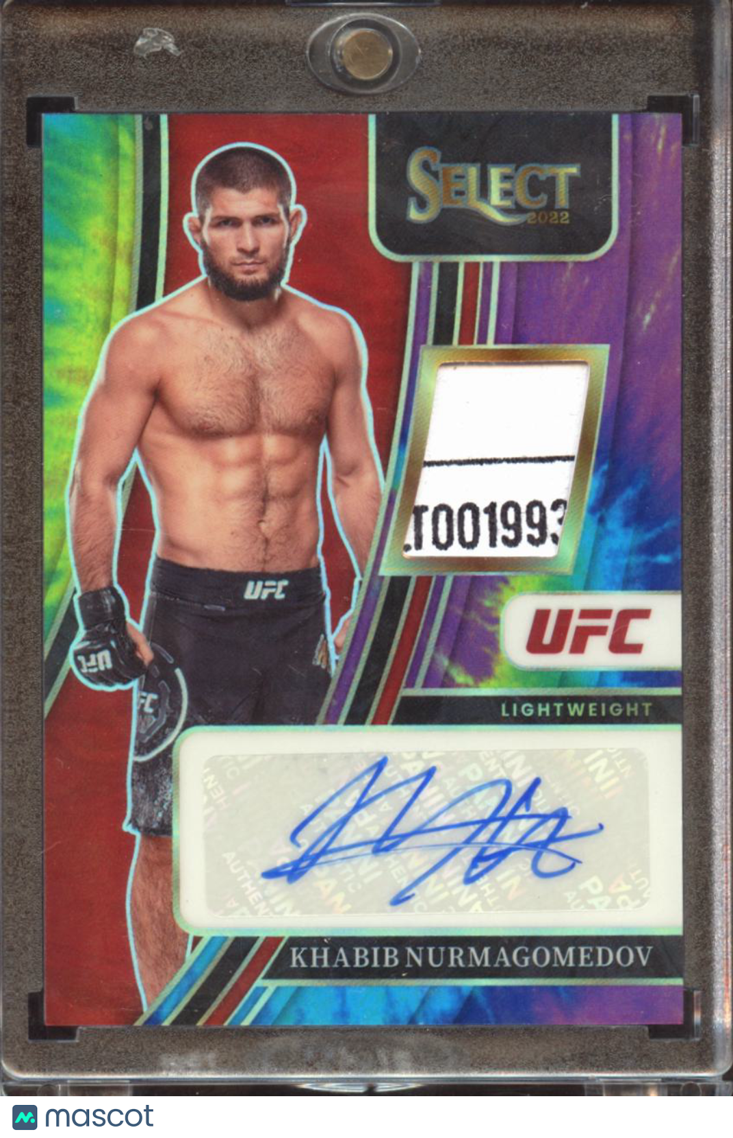 Khabib Nurmagomedov 2022 Select UFC Auto Autograph Tie-Dye Patch 9/25