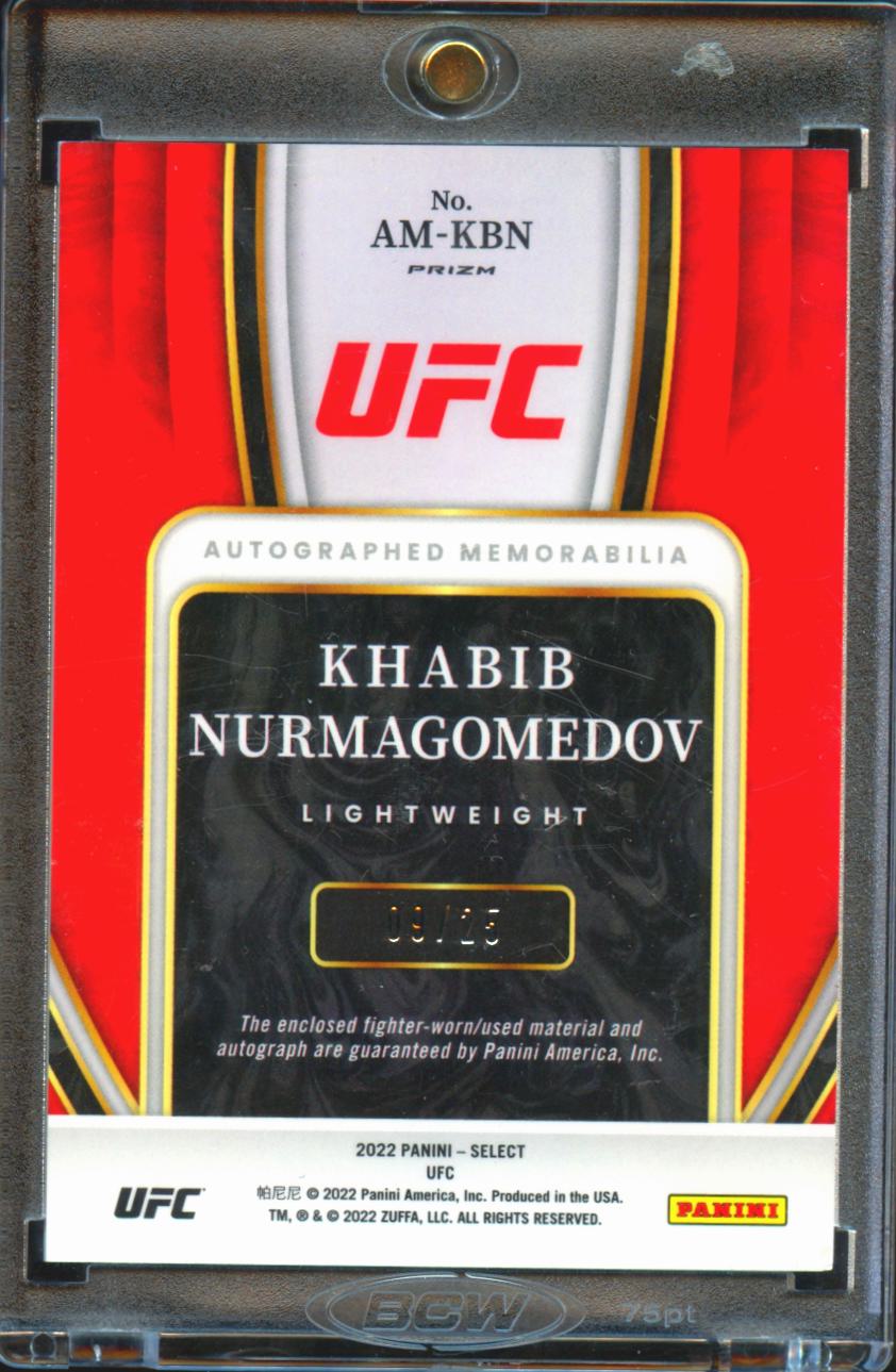 Khabib Nurmagomedov 2022 Select UFC Auto Autograph Tie-Dye Patch 9/25