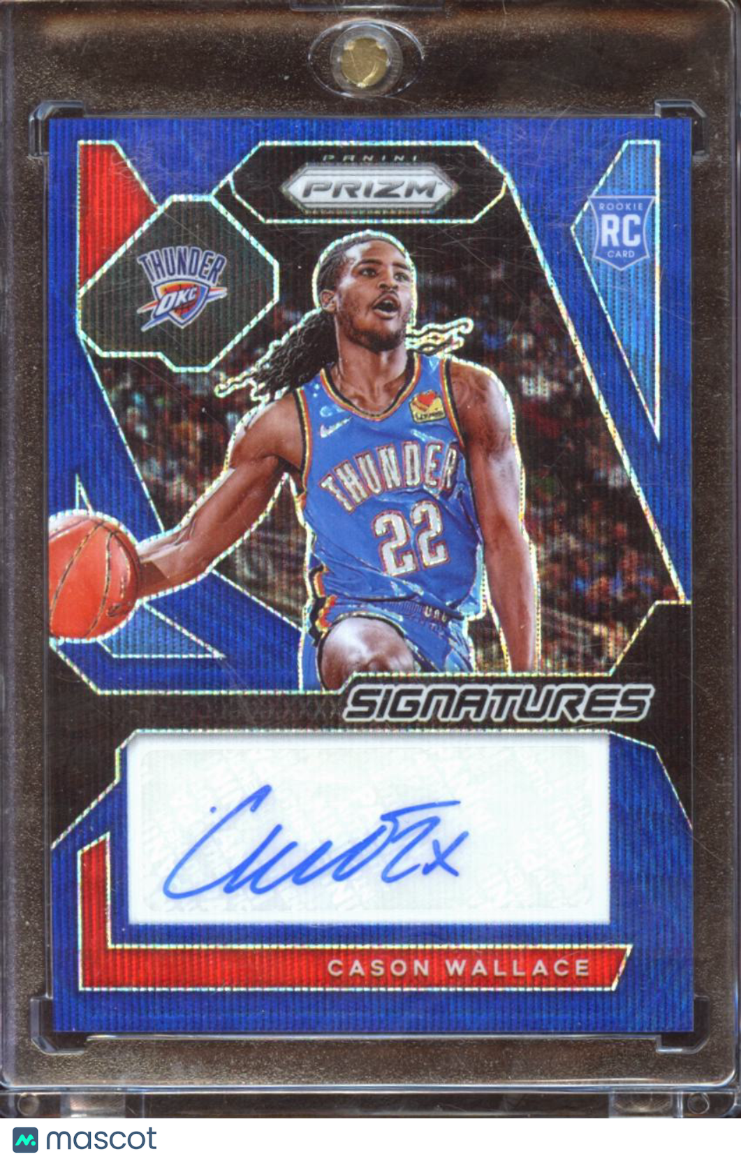 Cason Wallace 2023 Prizm Auto Autograph Blue Wave RC Rookie OKC Thunder