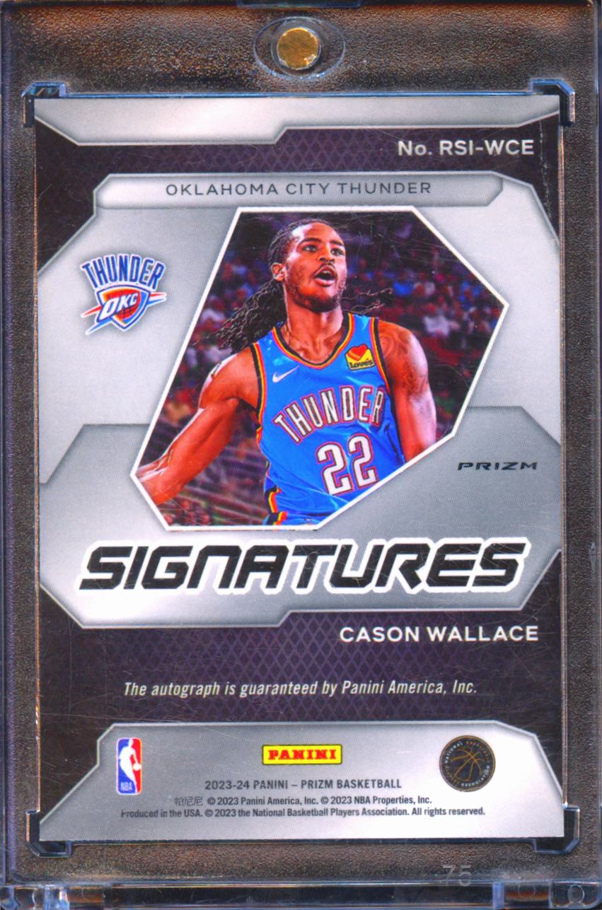 Cason Wallace 2023 Prizm Auto Autograph Blue Wave RC Rookie OKC Thunder