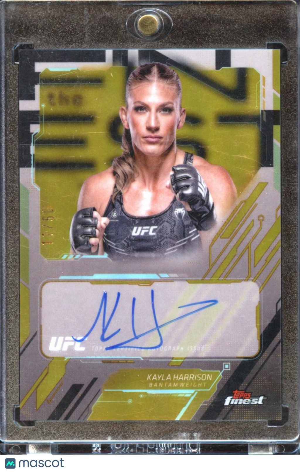 Kayla Harrison 2025 Topps Finest UFC Auto Autograph Gold Refractor 11/50 MMA