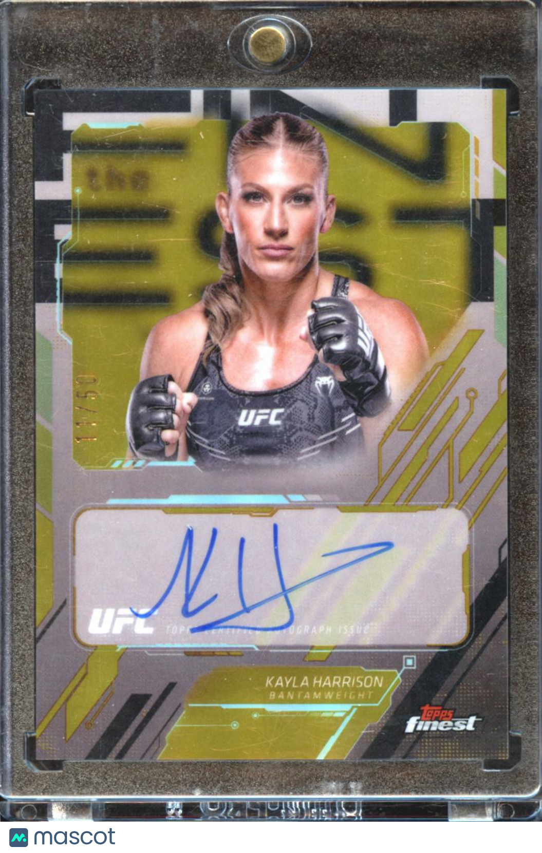 Kayla Harrison 2025 Topps Finest UFC Auto Autograph Gold Refractor 11/50 MMA