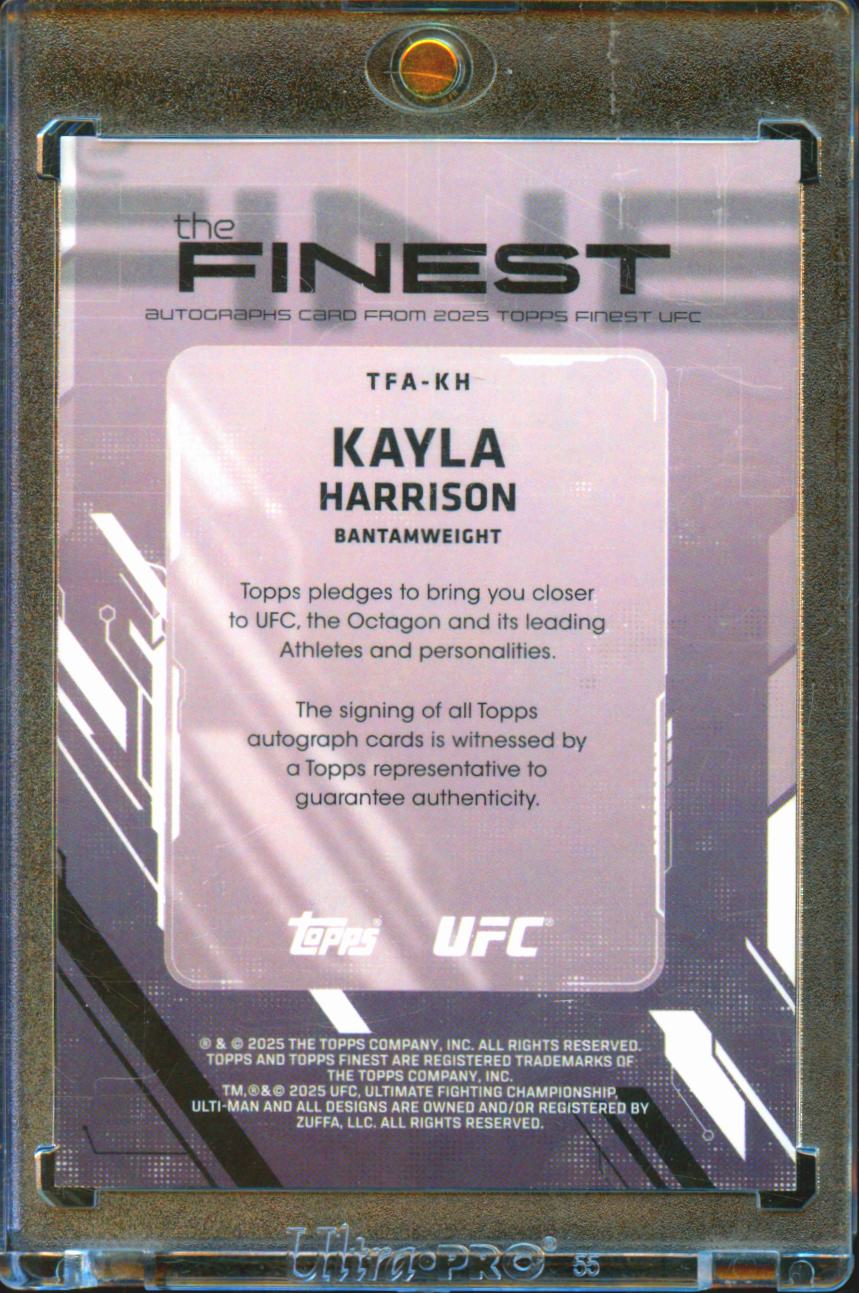 Kayla Harrison 2025 Topps Finest UFC Auto Autograph Gold Refractor 11/50 MMA