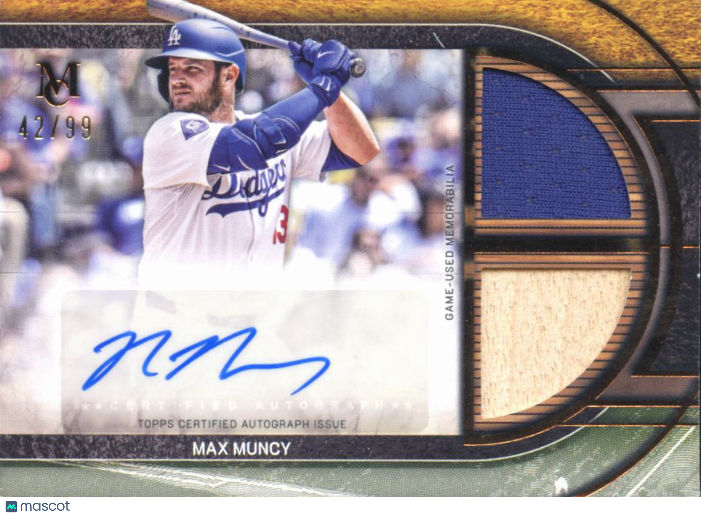 Max Muncy 2025 Museum Collection Auto Autograph Game Worn Patch 42/99 LA Dodgers