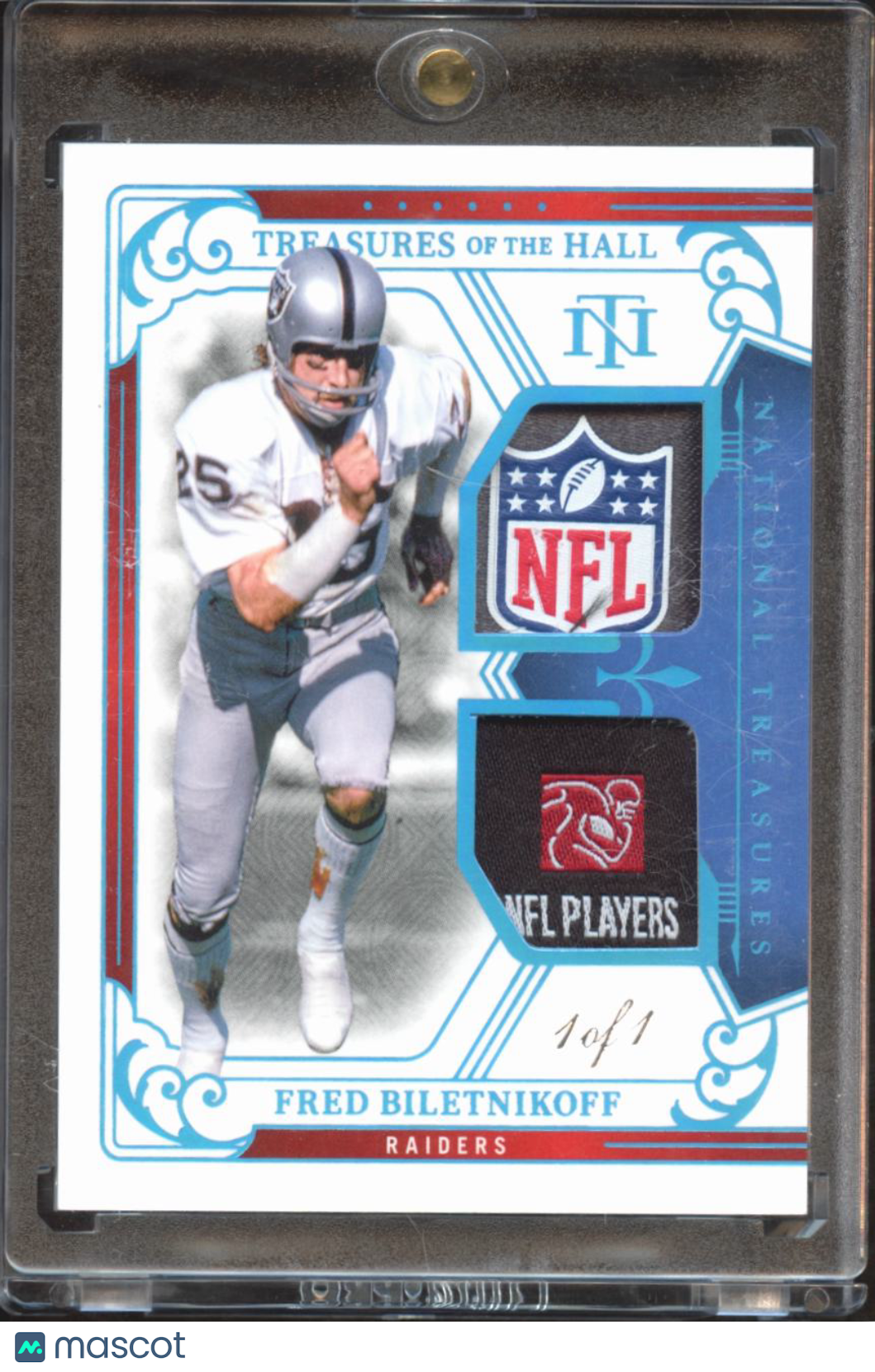 Fred Biletnikoff 2025 National Treasures NFL Sheidl Patch 1/1 Oakland Raiders