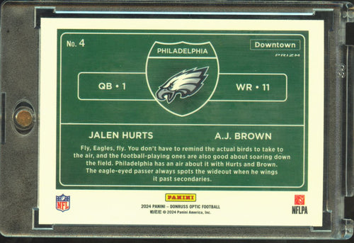 A.J. Brown / Jalen Hurts 2024 Optic DOWNTOWN SSP CASE HIT Philadelphia Eagles