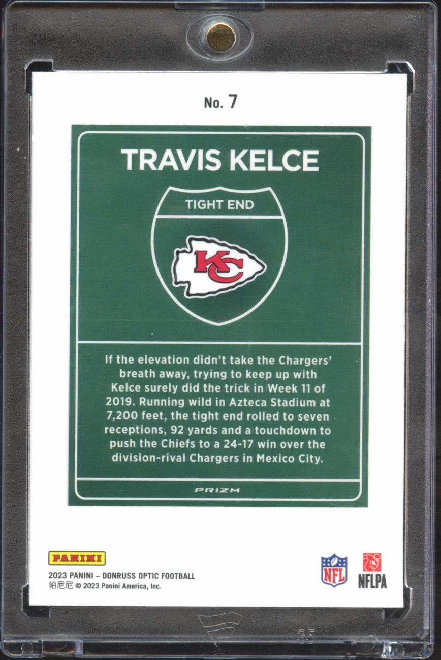 Travis Kelce 2023 Optic International DOWNTOWN SSP CASE HIT Kansas City Chiefs