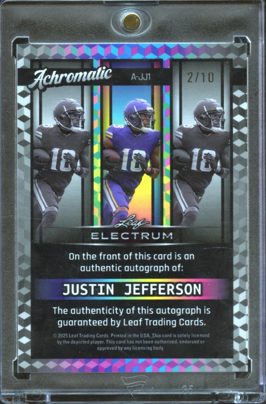 Justin Jefferson 2025 Leaf Electrum Auto Autograph 2/10 Minnesota Vikings