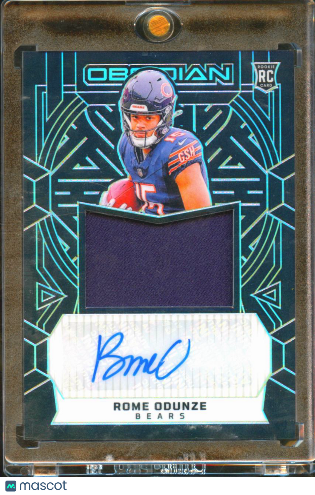 Rome Odunze 2025 Obsidian Auto Autograph Patch RC 67/299 Chicago Bears