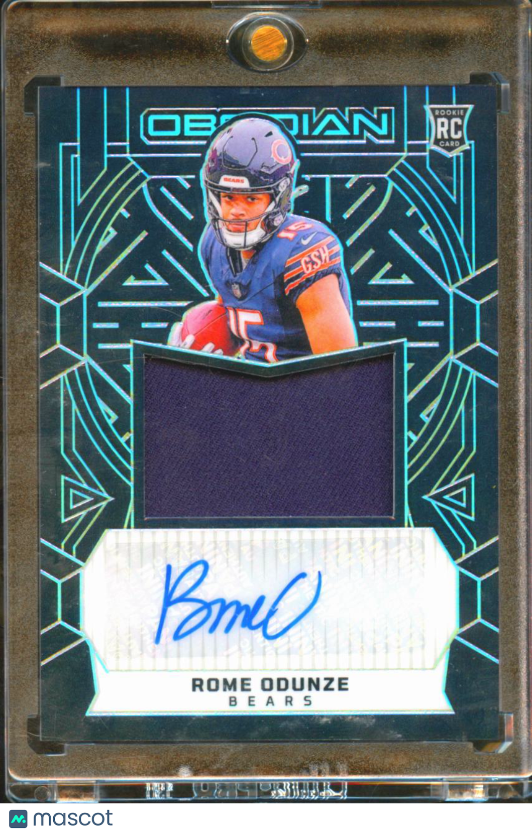 Rome Odunze 2025 Obsidian Auto Autograph Patch RC 67/299 Chicago Bears