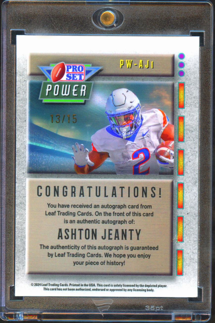 Ashton Jeanty 2024 Leaf Pro Set Power Auto Autograph RC 13/15 Boise State