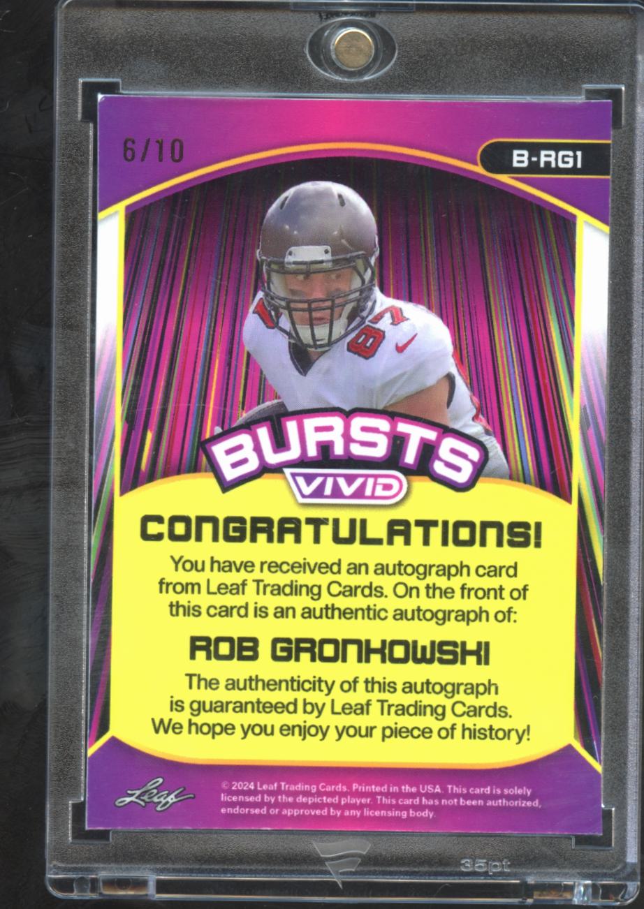 Rob Gronkowski 2024 Leaf Vivid Auto Autograph 6/10 Tampa Bay Buccaneers