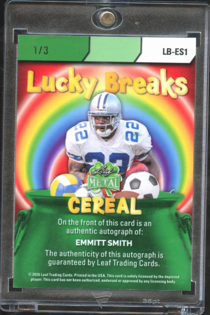 Emmitt Smith 2026 Leaf Metal Lucky Breaks Auto Autograph 1/3 Dallas Cowboys