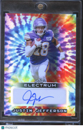 Justin Jefferson 2025 Leaf Electrum Auto Autograph Tie Dye 8/8 Minnesota Vikings