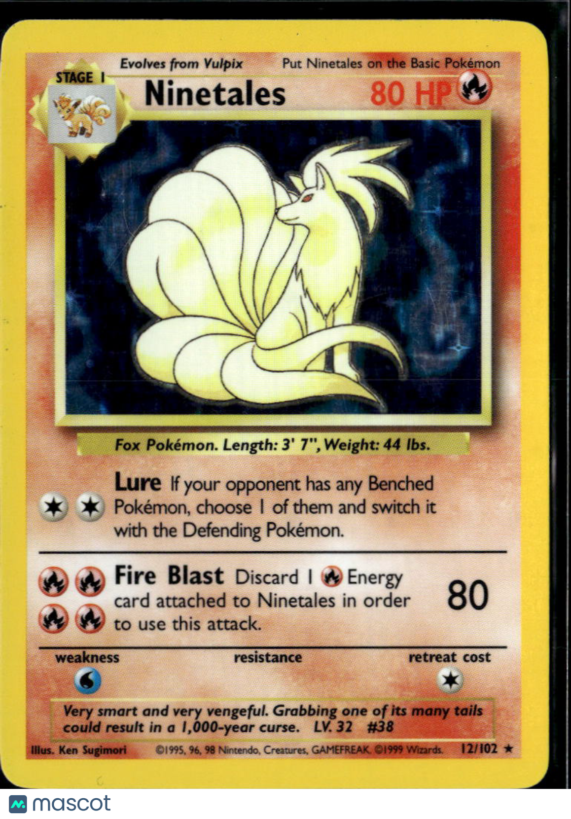 Ninetales 1999 Base Set Holo Rare #12/102