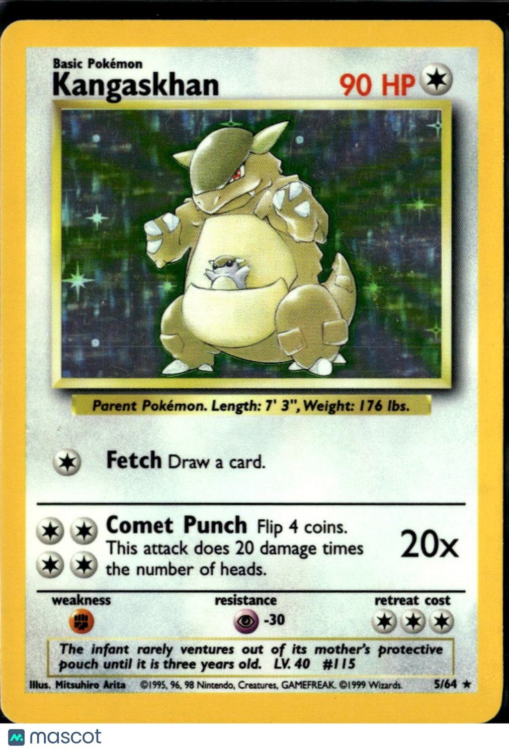 Kangaskhan 1999 Jungle Holo Rare #5/64