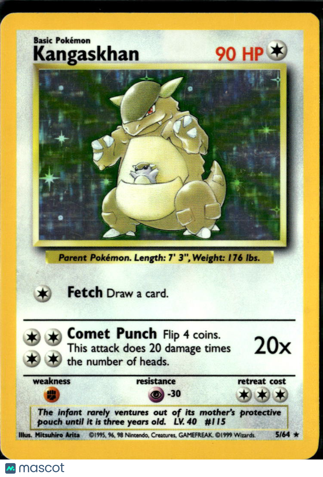 Kangaskhan 1999 Jungle Holo Rare #5/64