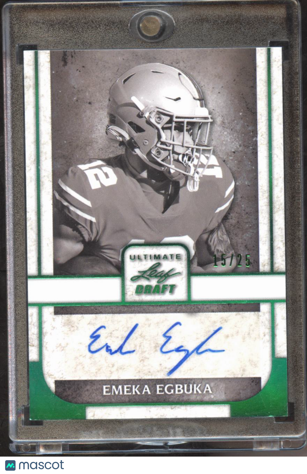 Emeka Egbuka 2022 Leaf Draft Auto Autograph RC 15/25 Ohio State Buccaneers