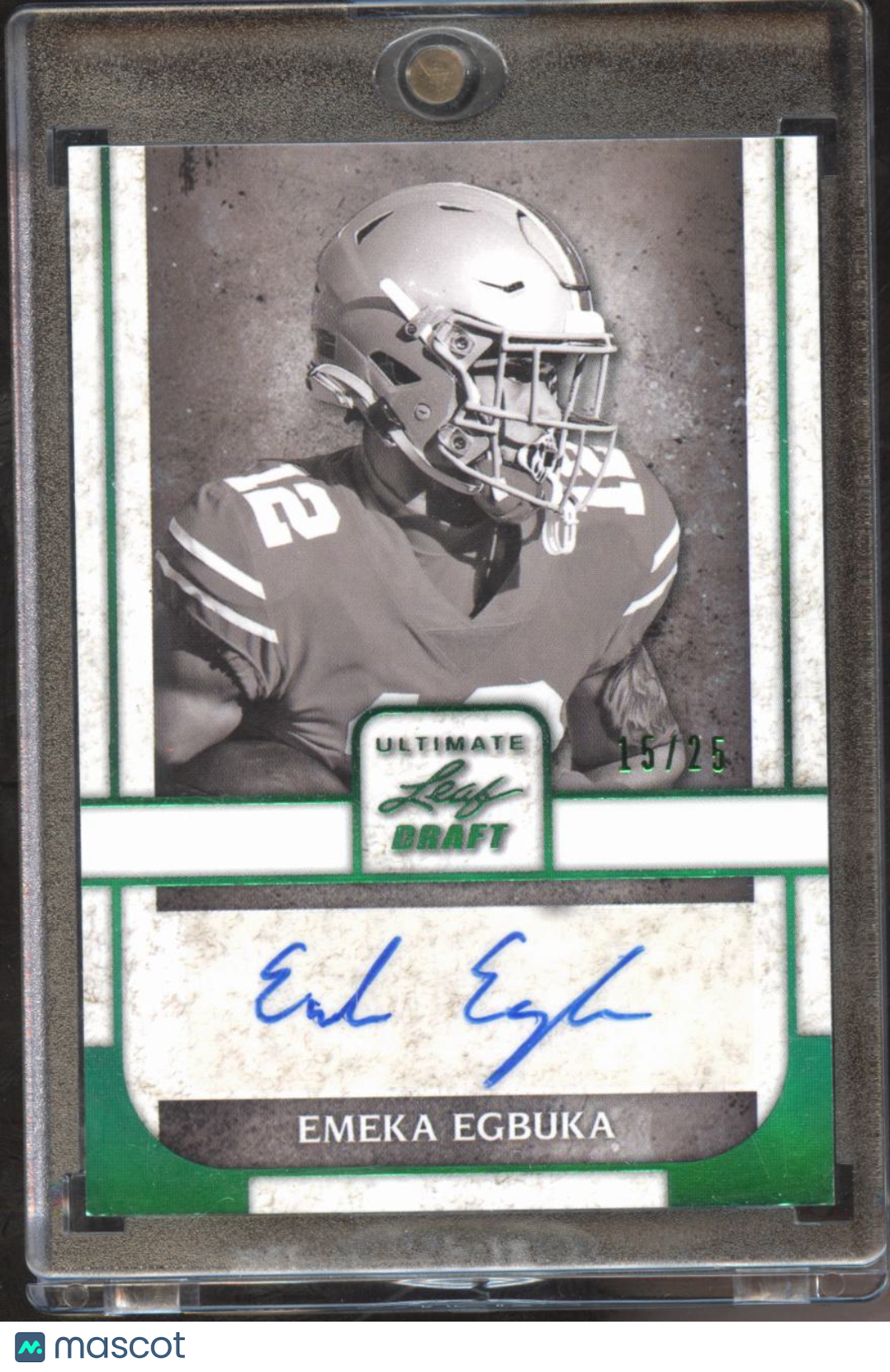 Emeka Egbuka 2022 Leaf Draft Auto Autograph RC 15/25 Ohio State Buccaneers