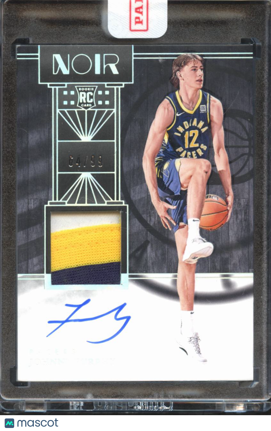 Johnny Furphy 2024-25 Noir Auto Autograph Patch RC 64/99 Indiana Pacers
