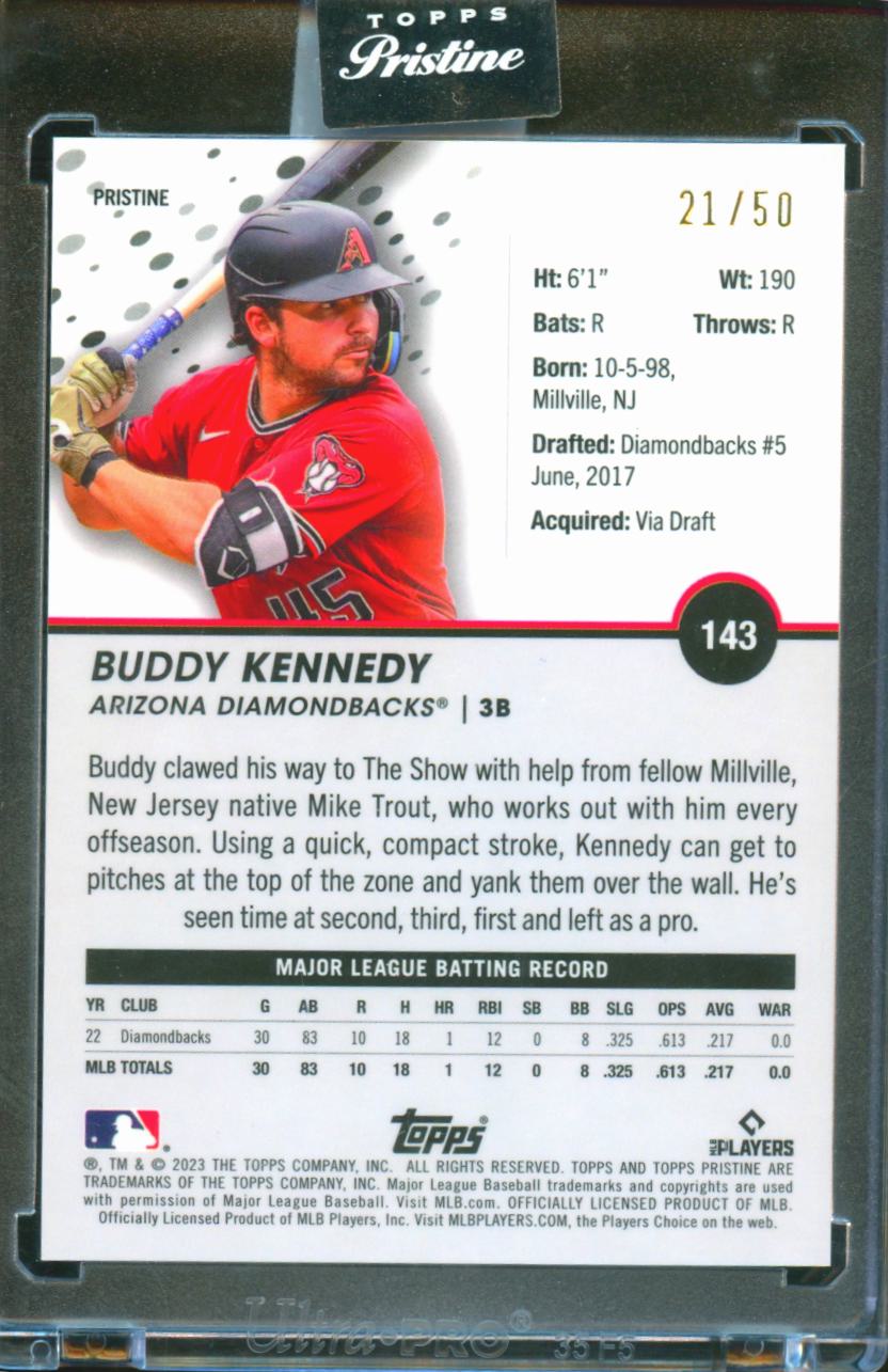 Buddy Kennedy 2023 Topps Pristine GOLD Refractor Rookie 21/50 Diamondbacks