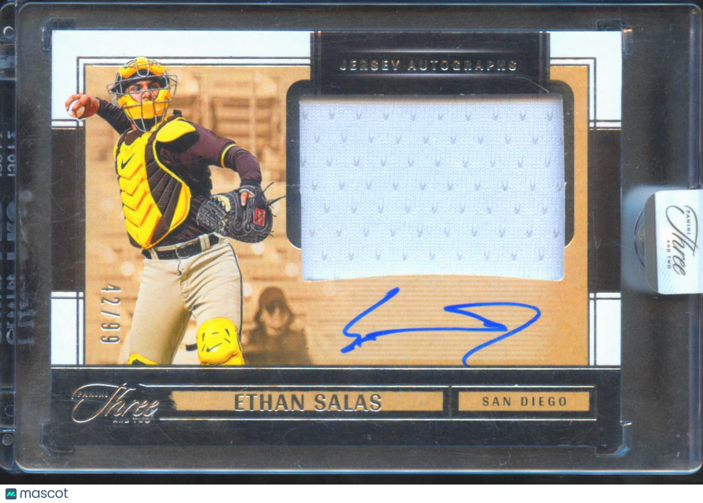 Ethan Salas 2025 Three and Two Auto Autograph Patch RC 42/99 Padres