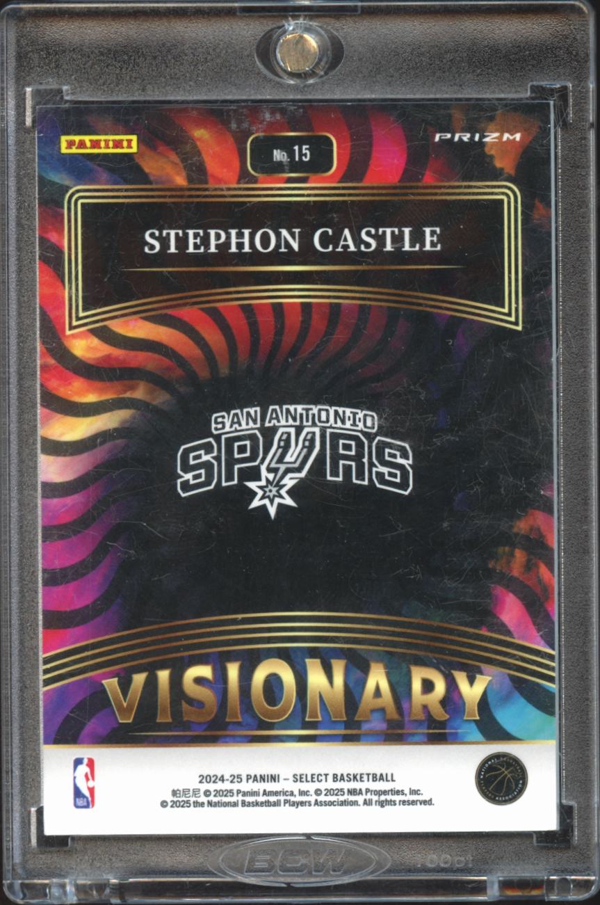 Stephon Castle 2024-25 Select Visionary SSP CASE HIT Rookie RC San Antonio Spurs
