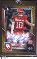 John Mateer 2025 Bowman Chrome 1st GOLD Shimmer Auto Autograph RC 37/50 Sooners