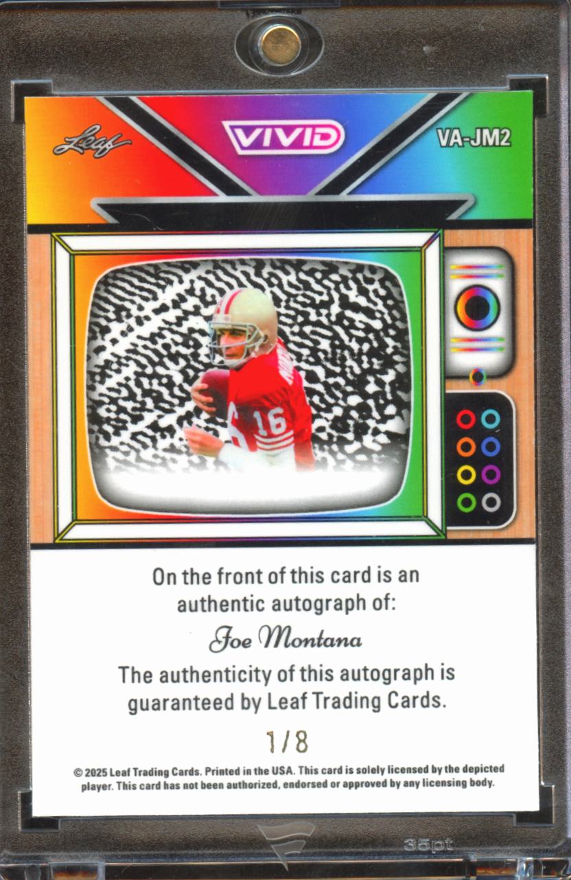 Joe Montana 2025 Leaf Vivid Auto Autograph 1/8 San Francisco 49ers