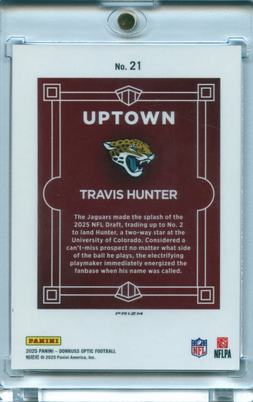 Travis Hunter 2025 Optic Uptown SSP CASE HIT Rookie RC Jacksonville Jaguars