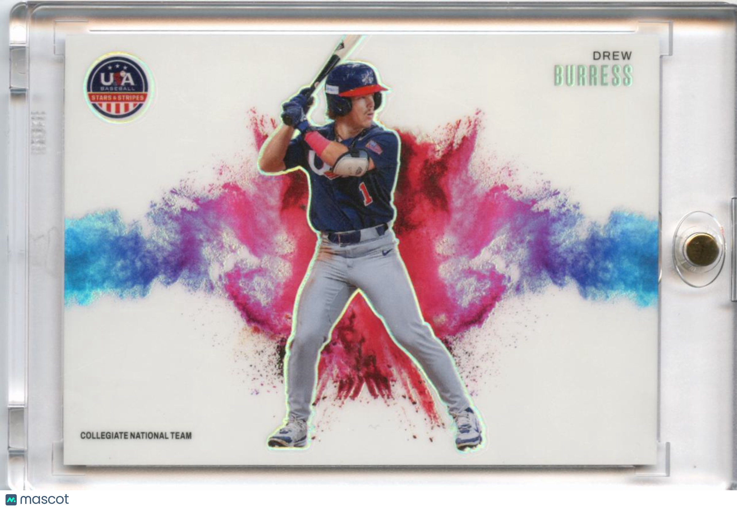 Drew Burress 2026 USA Baseball Stars & Stripes Color Blast SSP CASE HIT #3