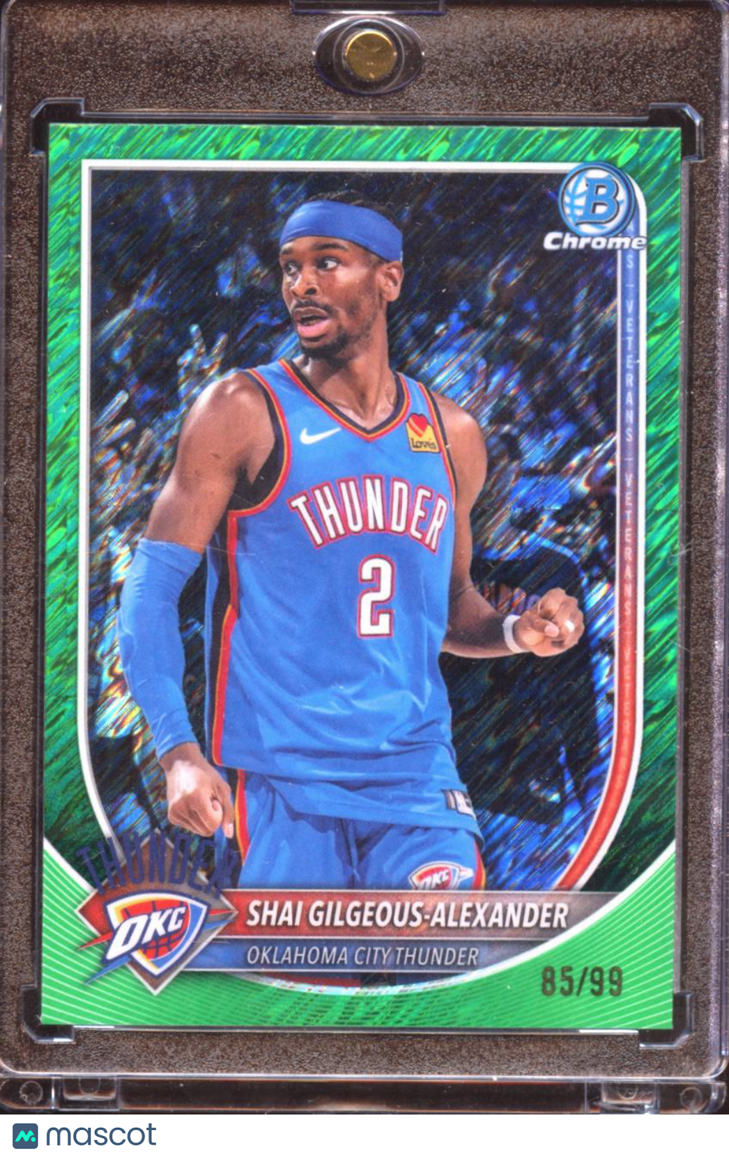 Shai Gilgeous-Alexander 2025-26 Bowman Chrome Green Shimmer 85/99 OKC Thunder