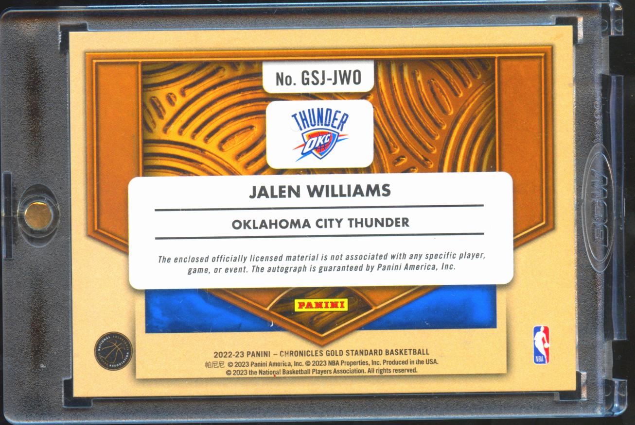 Jalen Williams 2022-23 Gold Standard Auto Autograph Patch RC 51/99 OKC Thunder