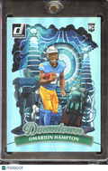 Omarion Hampton 2025 Donruss DOWNTOWN SSP CASE RC Los Angeles Chargers