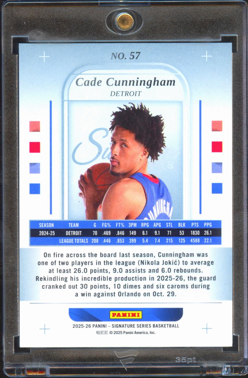 Cade Cunningham 2025-26 Signature Series Green 17/65 Detroit Pistons