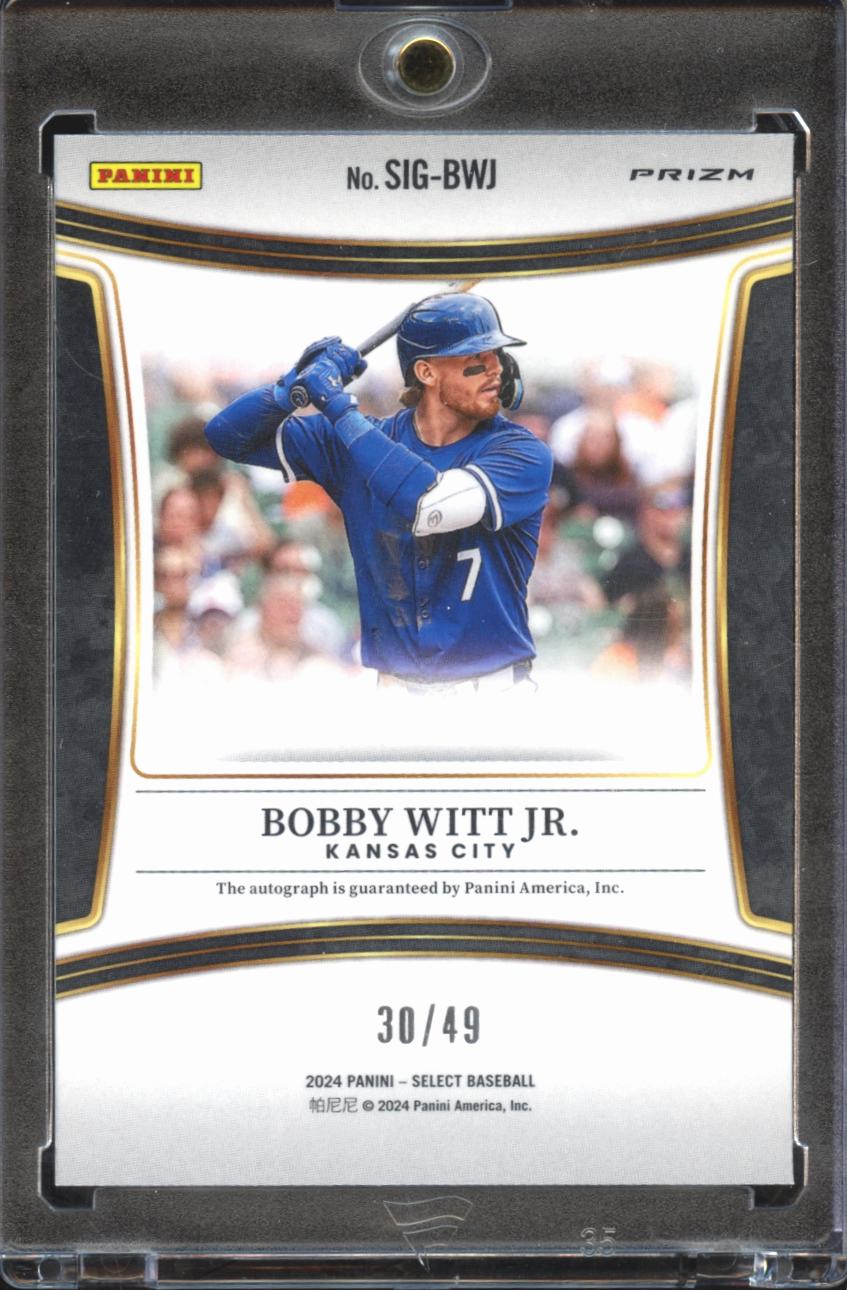 Bobby Witt Jr. 2024 Select Auto Autograph Blue 30/49 Kansas City Royals