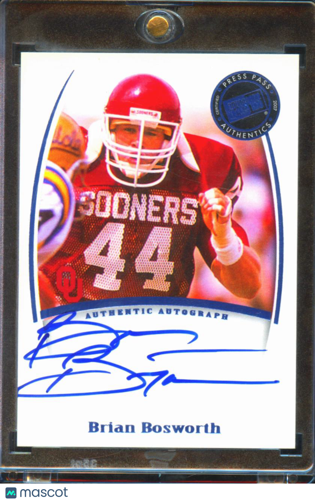 Brian Bosworth 2007 Press Pass Legends Auto Autograph Oklahoma Sooners