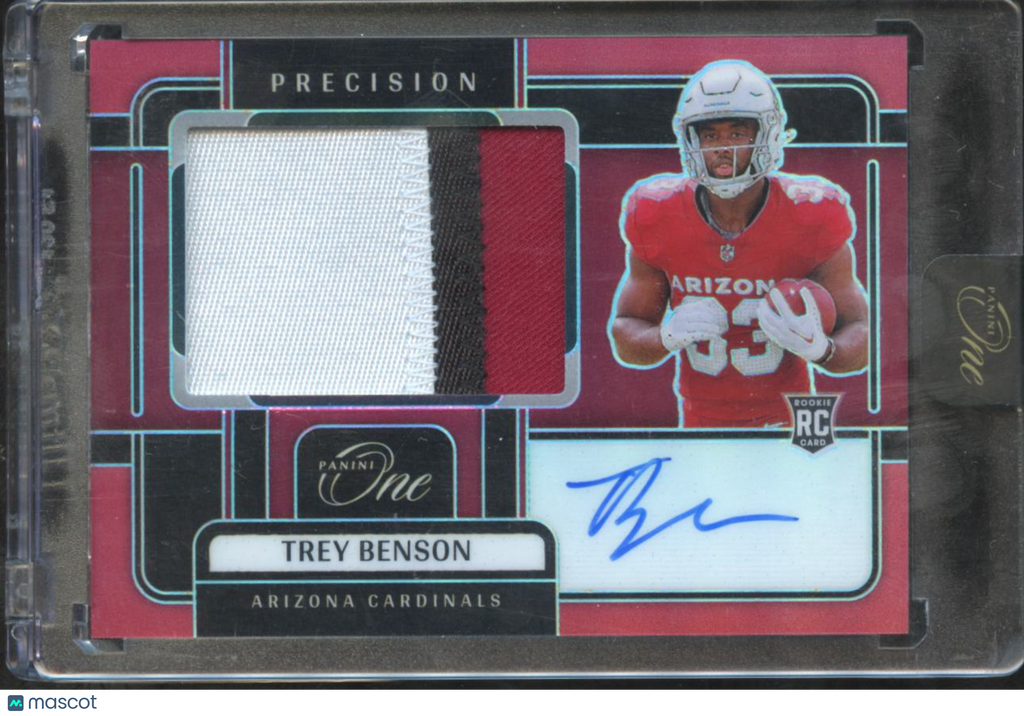 Trey Benson 2025 Panini One Precision Auto Autograph RC 2/60 Arizona Cardinals