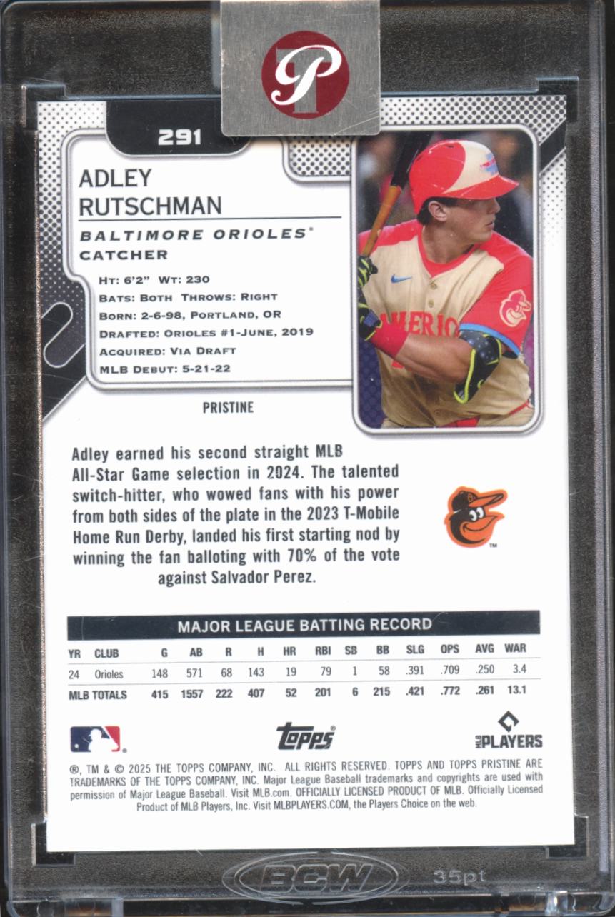 Adley Rutschman 2025 Topps Pristine Pink Refractor 6/15 Baltimore Orioles