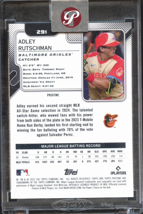 Adley Rutschman 2025 Topps Pristine Pink Refractor 6/15 Baltimore Orioles