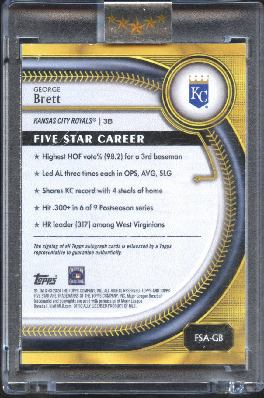 George Brett 2024 Topps Five Star Auto Autograph BLUE 4/25 Kansas City Royals