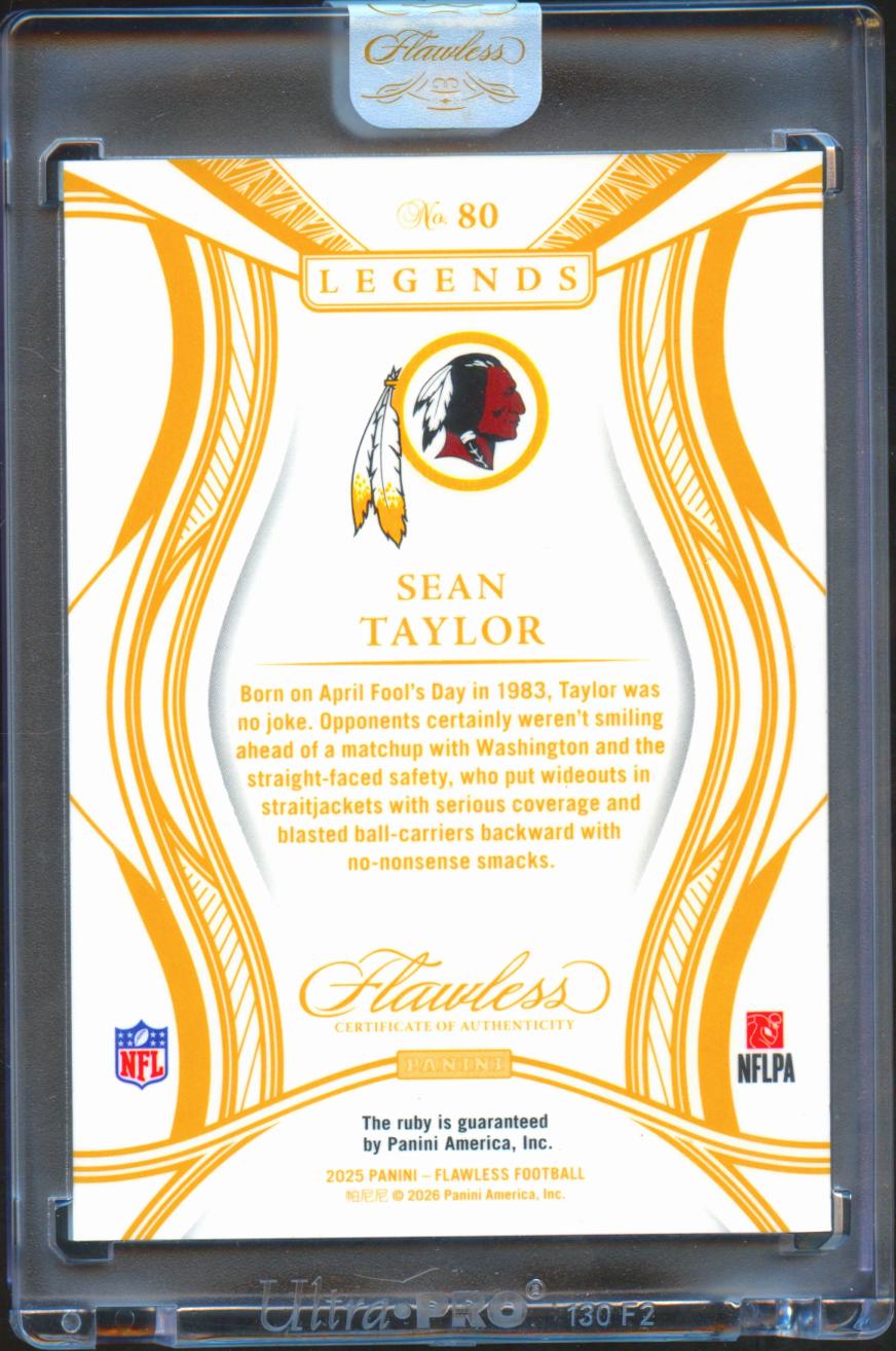Sean Taylor 2026 Flawless Legends Ruby Gem 10/25 Washington Redskins