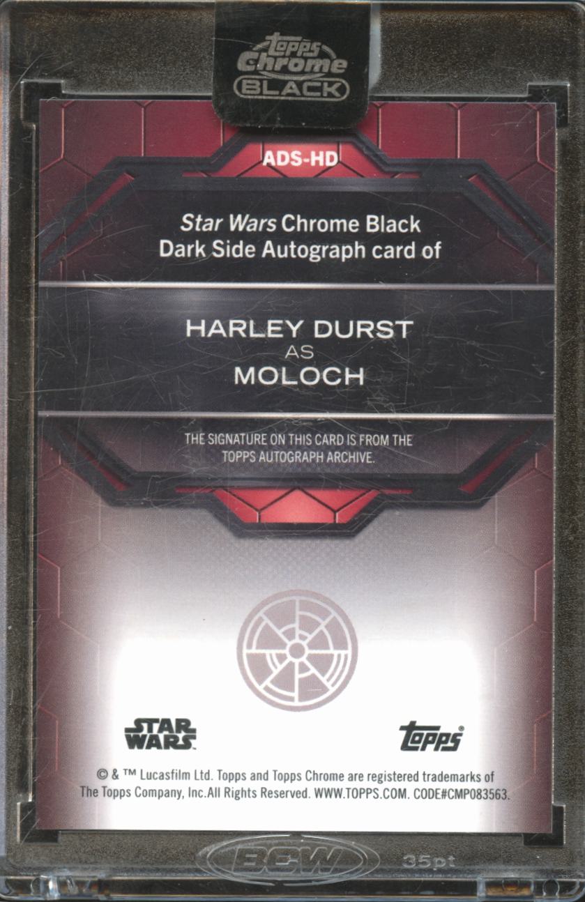 Harley Durst as Moloch 2022 Topps Chrome Black Star Wars Auto Autograph