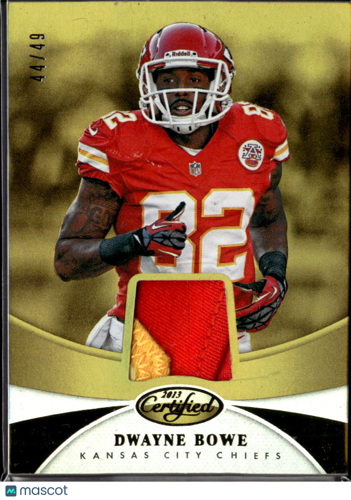 Dwayne Bowe 2013 Certified Game Worn Jersey Patch 44/49 Kansas City Chiefs