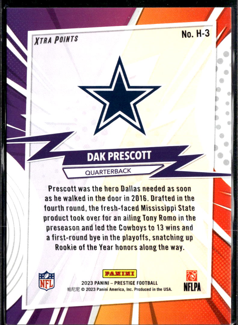 Dak Prescott 2023 Prestige Heroes Blue Xtra Points 49/249 Dallas Cowboys