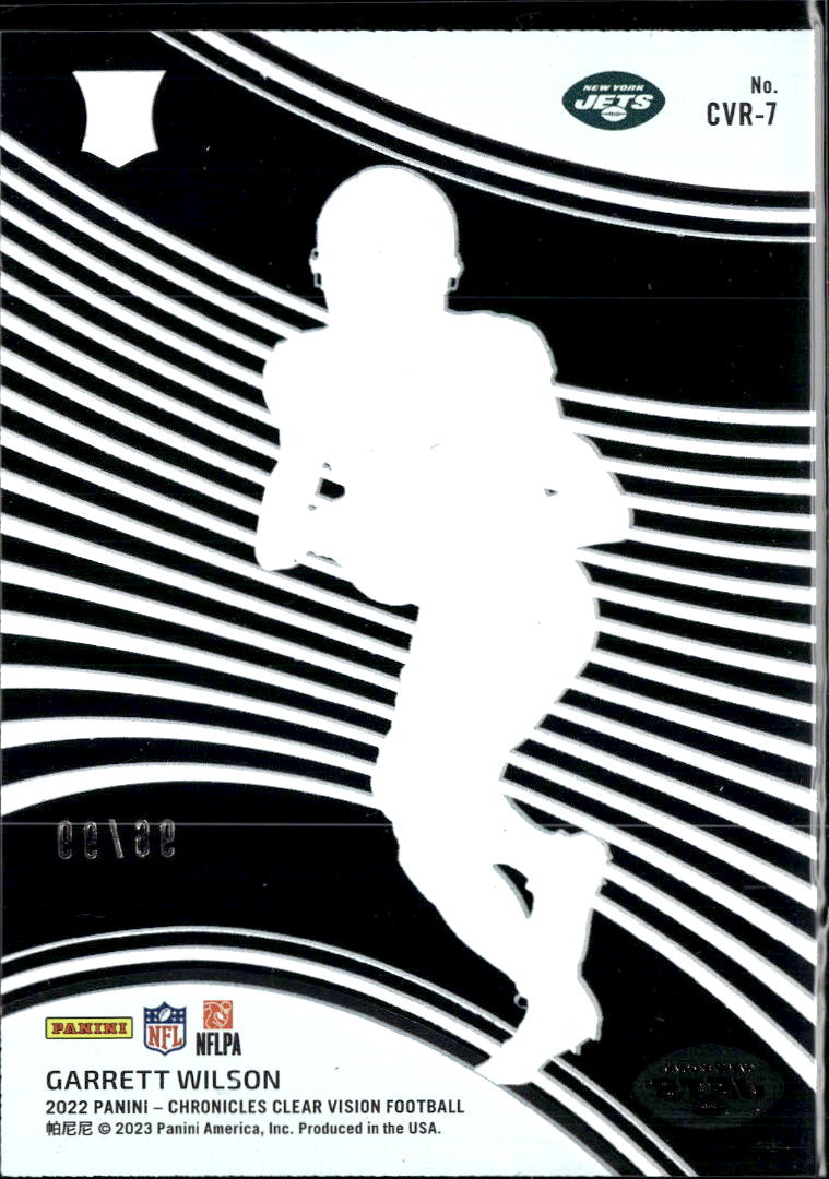 Garrett Wilson 2023 Chronicles Clear Vision Blue Rookie RC 96/99 New York Jets