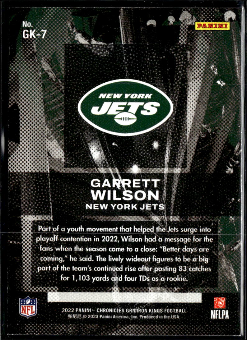 Garrett Wilson 2023 Chronicles Gridiron Kings Red RC 90/149 New York Jets