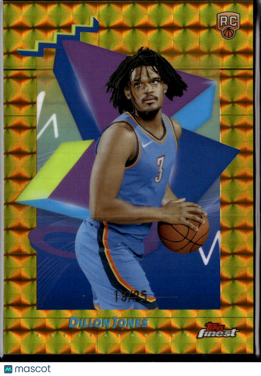 Dillon Jones 2025 Topps Finest GOLD Geometric RC 19/25 Oklahoma City Thunder