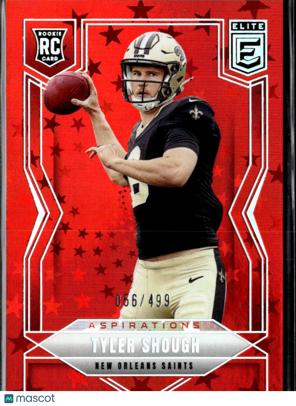 Tyler Shough 2025 Elite Red Aspirations RC Rookie Saints 56/499 Saints